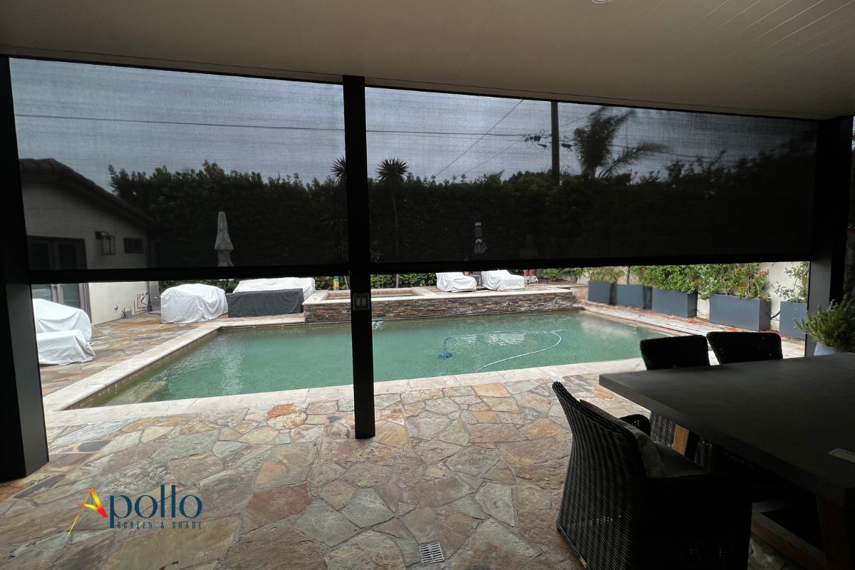 Apollo's Poolside Patio Enclosure Inside View.
